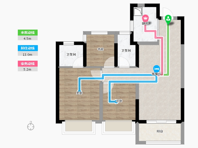 浙江省-温州市-融创翡翠海岸城-62.93-户型库-动静线