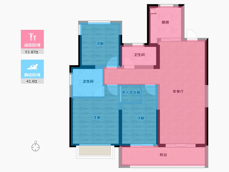 浙江省-温州市-融创翡翠海岸城-84.61-户型库-动静分区