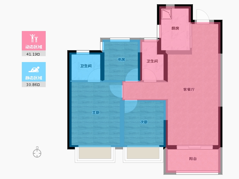 浙江省-温州市-融创翡翠海岸城-62.93-户型库-动静分区