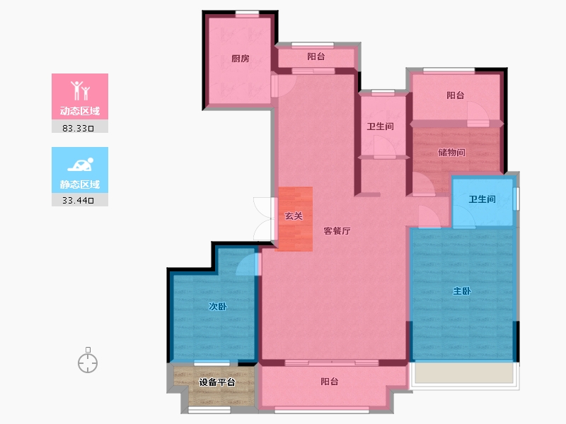 河南省-南阳市-新旭・京华府-107.69-户型库-动静分区