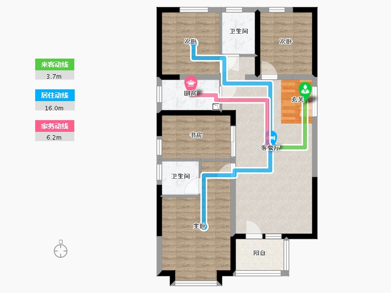 河北省-廊坊市-荣盛・桃李观邸-86.18-户型库-动静线