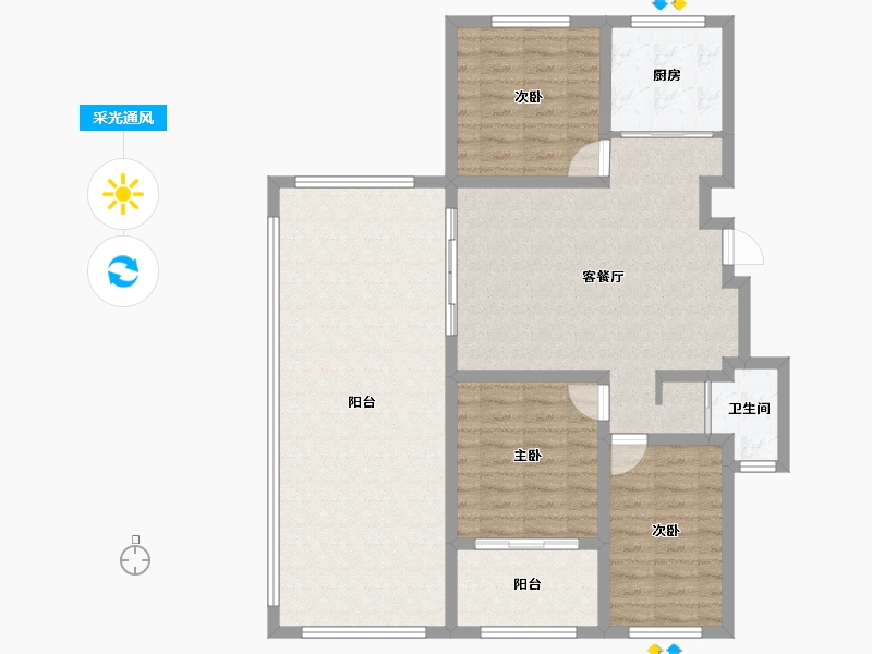 山东省-日照市-景秀美泉小镇-111.32-户型库-采光通风