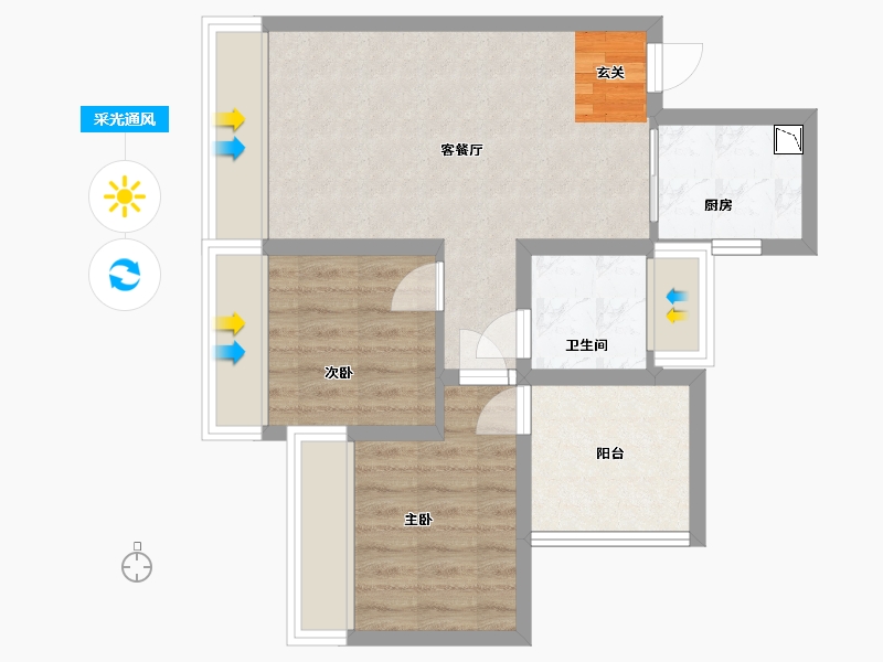 四川省-绵阳市-三汇・四季公园-54.28-户型库-采光通风