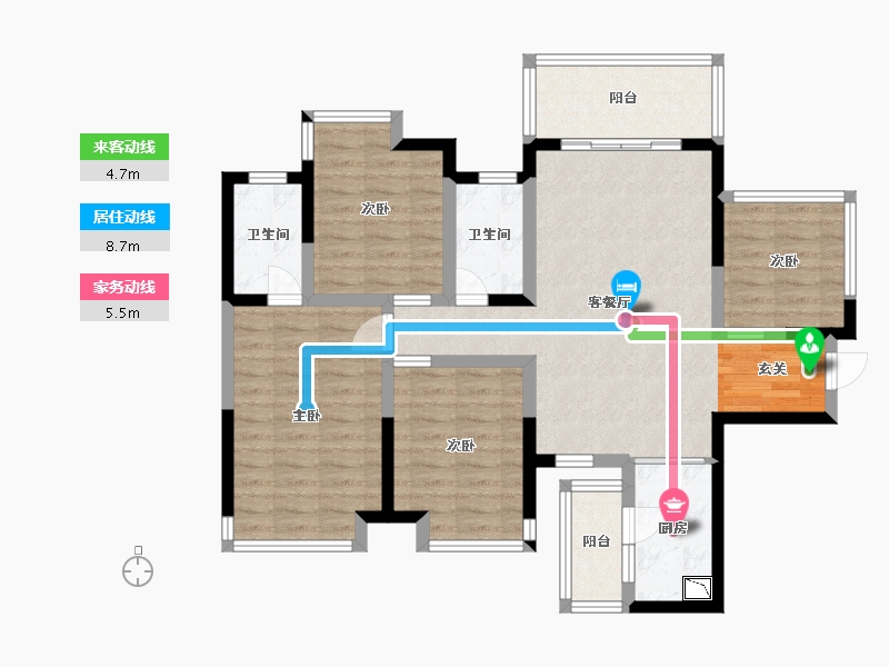 广西壮族自治区-钦州市-钦州・彰泰红-94.66-户型库-动静线