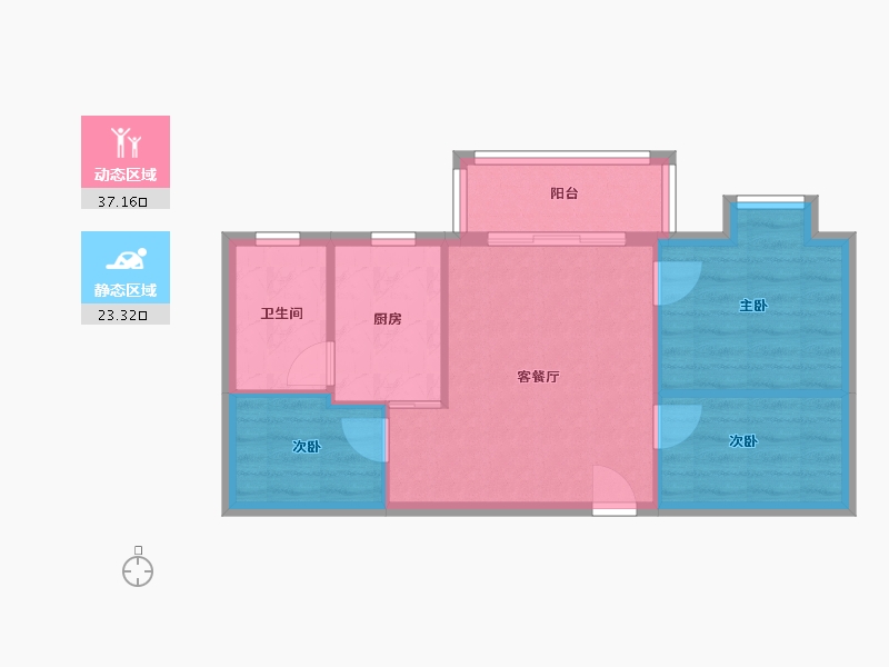 湖北省-武汉市-凯旋名邸-54.36-户型库-动静分区