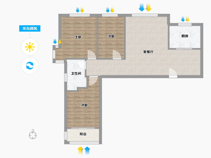 山东省-烟台市-烟台万达-80.79-户型库-采光通风