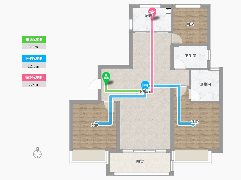 浙江省-温州市-华侨城欢乐天地-84.80-户型库-动静线