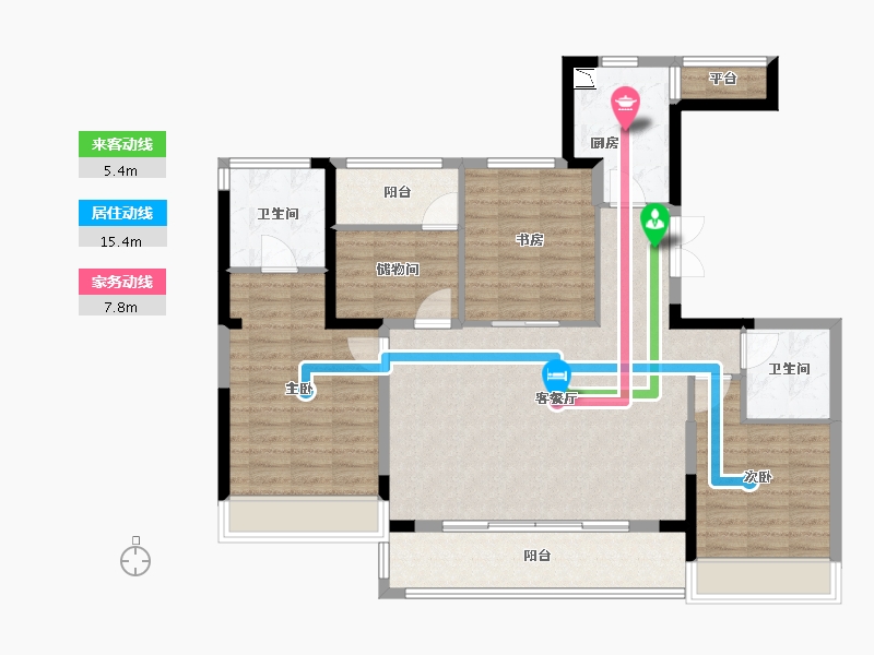 浙江省-温州市-时代瓯海壹品-111.20-户型库-动静线