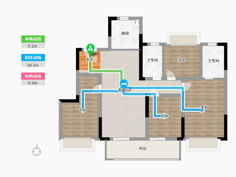 江苏省-常州市-桃李东方-95.20-户型库-动静线