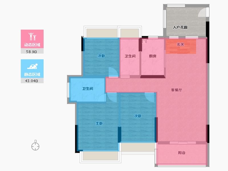 湖南省-湘西土家族苗族自治州-凯盛1号-99.88-户型库-动静分区