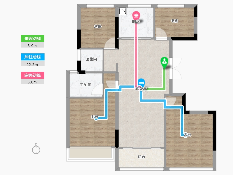 辽宁省-葫芦岛市-国鸿锦悦府-88.00-户型库-动静线