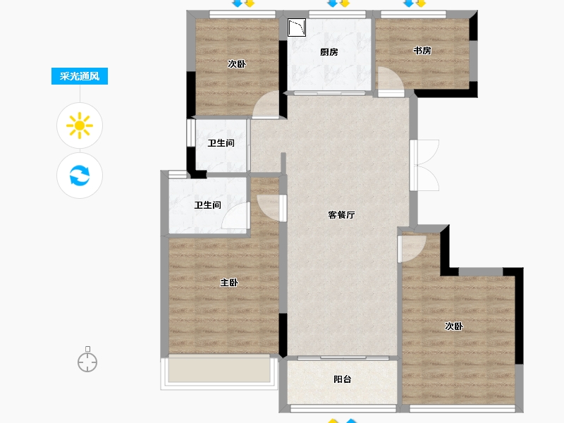 辽宁省-葫芦岛市-国鸿锦悦府-88.00-户型库-采光通风