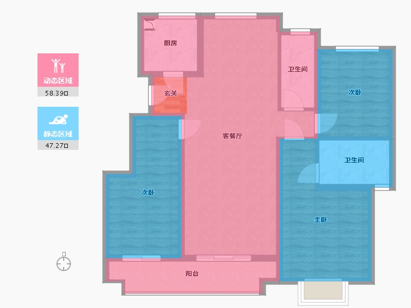 浙江省-舟山市-恒大悦珑湾-94.40-户型库-动静分区