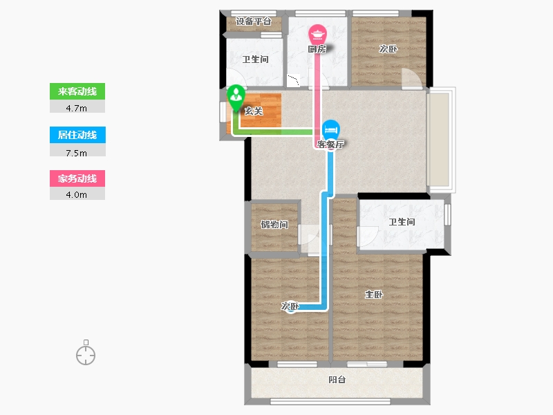 浙江省-舟山市-蓝绿和园-93.59-户型库-动静线