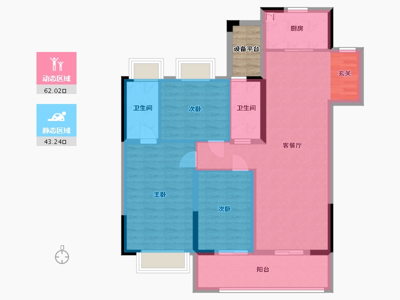 江苏省-常州市-美的・翰林府-97.63-户型库-动静分区