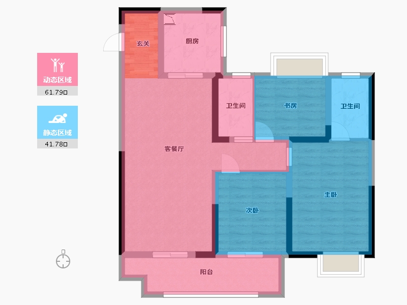 江苏省-常州市-桃李东方-92.00-户型库-动静分区