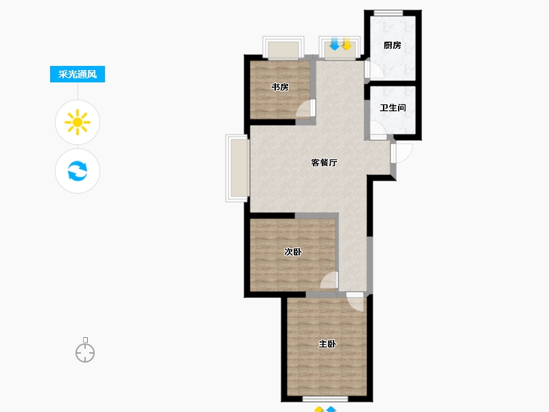 山东省-威海市-国盛金海滩9号-82.08-户型库-采光通风