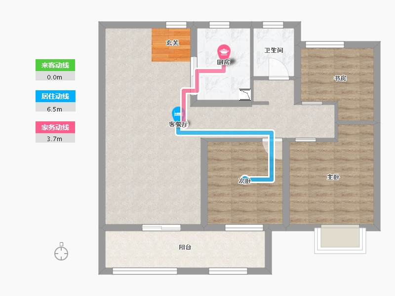 江苏省-常州市-锦凤合鸣-76.80-户型库-动静线