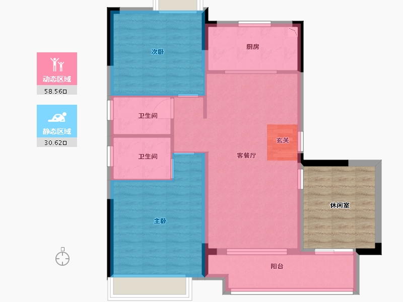 安徽省-蚌埠市-石榴湖山春晓-91.20-户型库-动静分区