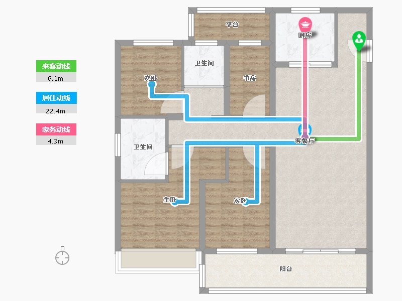 浙江省-温州市-温州万科古翠隐秀-108.80-户型库-动静线