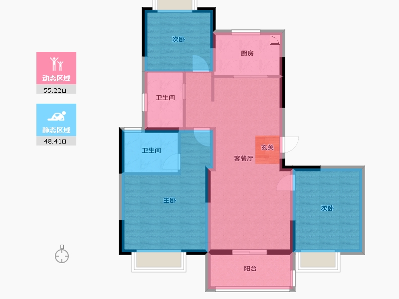 江苏省-常州市-紫云府-92.65-户型库-动静分区