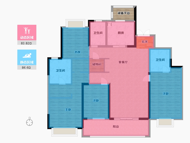 江苏省-常州市-新城怀德誉隽-157.11-户型库-动静分区