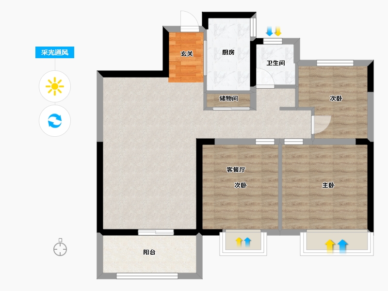 安徽省-蚌埠市-鹏欣天珑天�h-79.94-户型库-采光通风