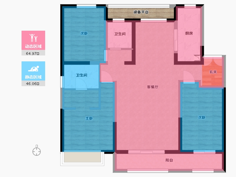 内蒙古自治区-包头市-中国铁建・景晟学府-101.45-户型库-动静分区