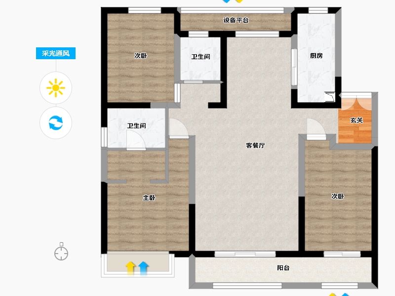 内蒙古自治区-包头市-中国铁建・景晟学府-101.45-户型库-采光通风