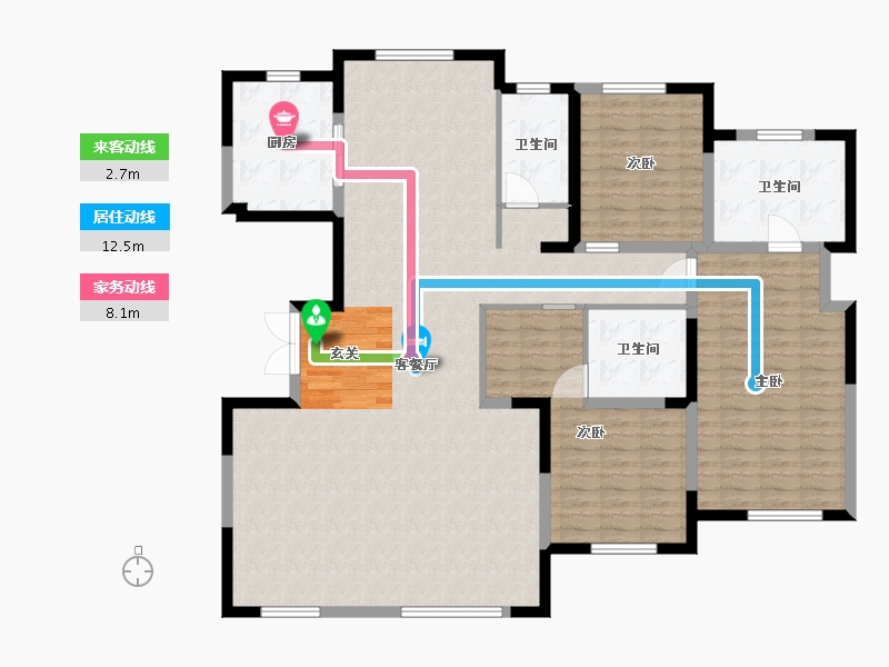 内蒙古自治区-包头市-锦天下-147.33-户型库-动静线