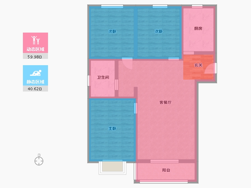 陕西省-榆林市-迎宾佳苑-89.61-户型库-动静分区