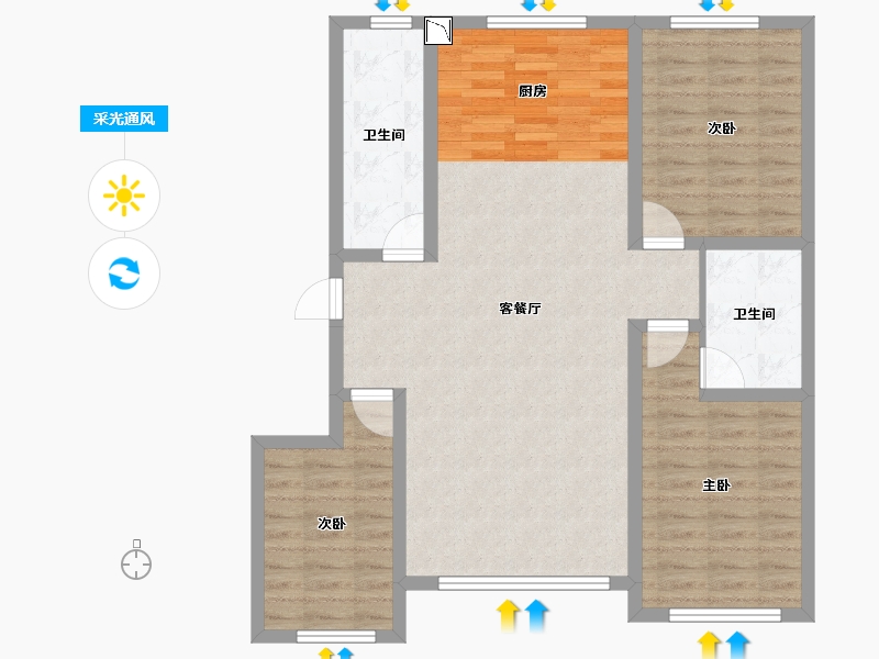 内蒙古自治区-赤峰市-万达佳苑-94.01-户型库-采光通风