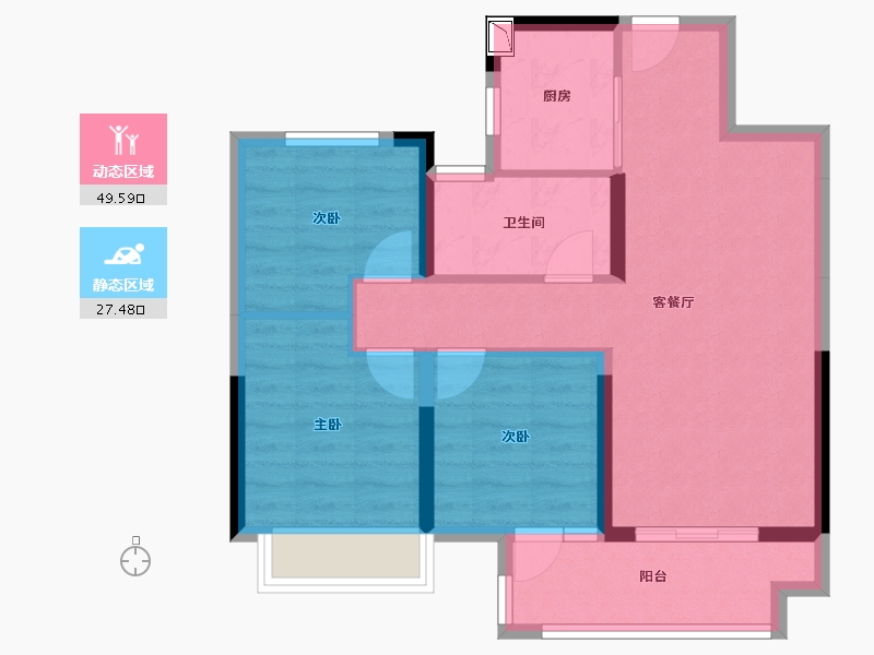 湖北省-随州市-交投金科府-68.42-户型库-动静分区