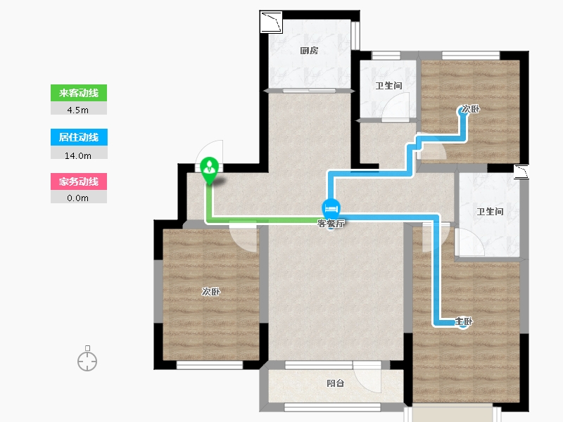 辽宁省-沈阳市-金沙巴黎花园-81.82-户型库-动静线