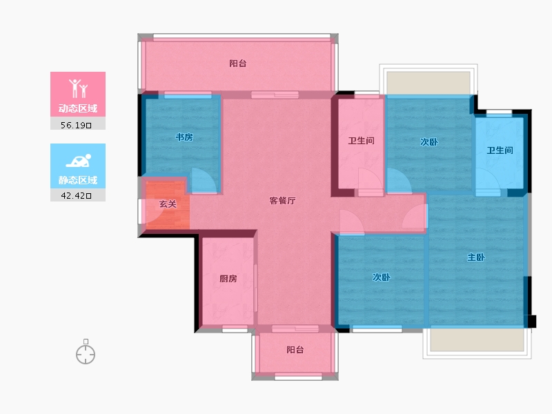 广西壮族自治区-南宁市-盛世金悦-87.86-户型库-动静分区