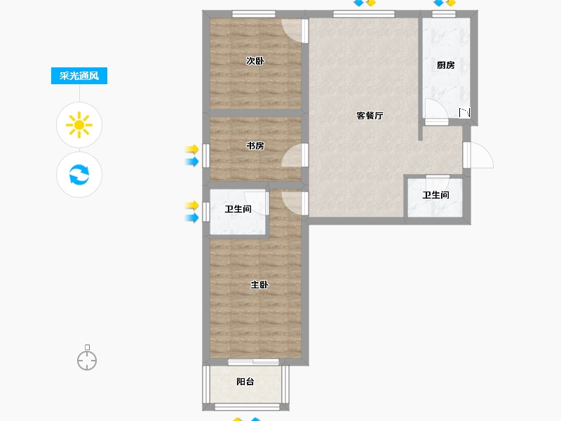 河北省-邢台市-全都城悦府-71.32-户型库-采光通风