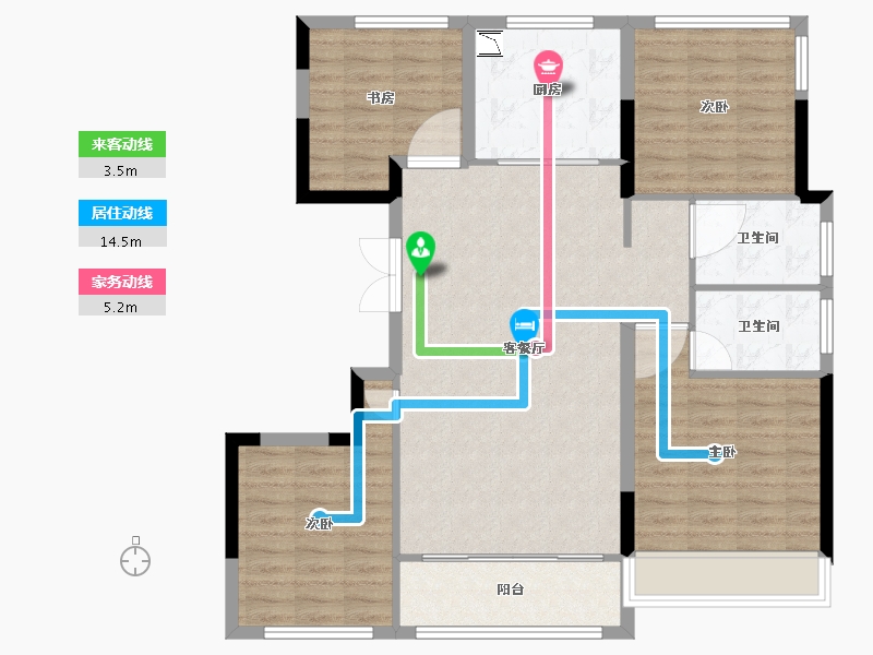 浙江省-温州市-国鸿柏悦府-102.41-户型库-动静线