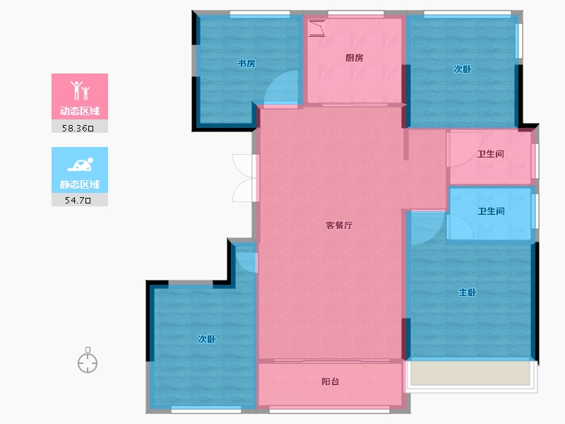 浙江省-温州市-国鸿柏悦府-102.41-户型库-动静分区