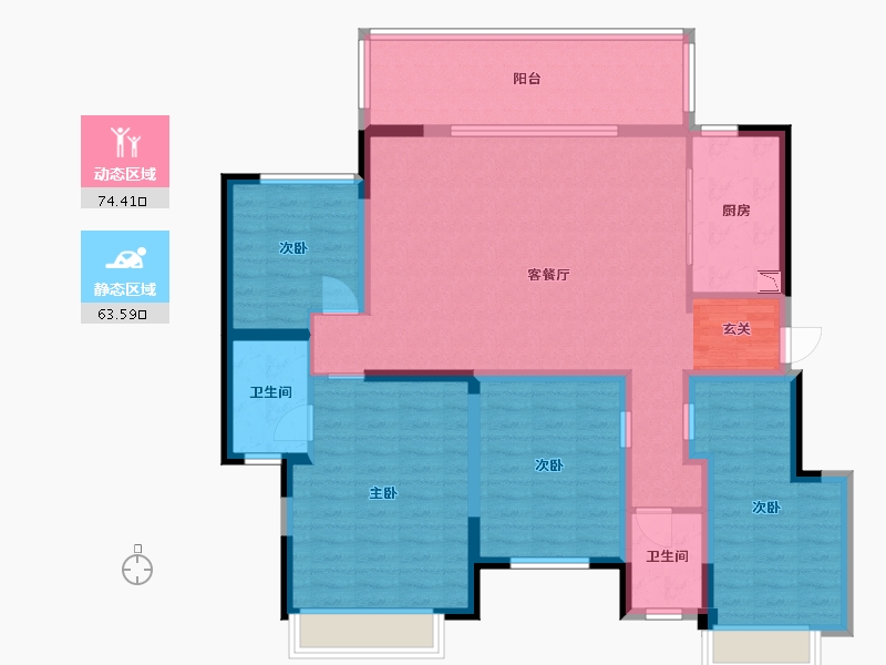 广西壮族自治区-南宁市-中海哈罗学府-123.86-户型库-动静分区