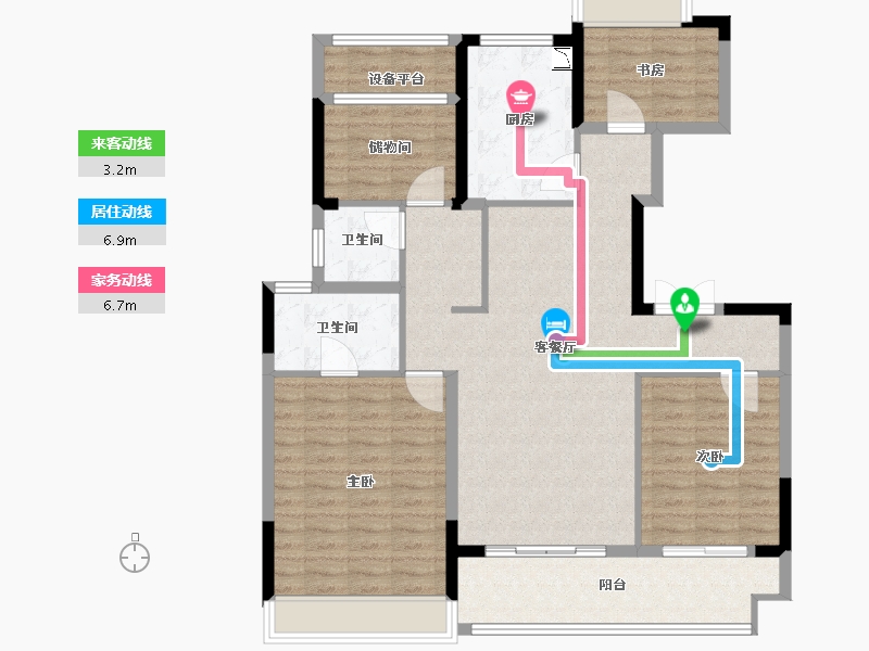 江苏省-苏州市-湖悦天境花园-114.70-户型库-动静线