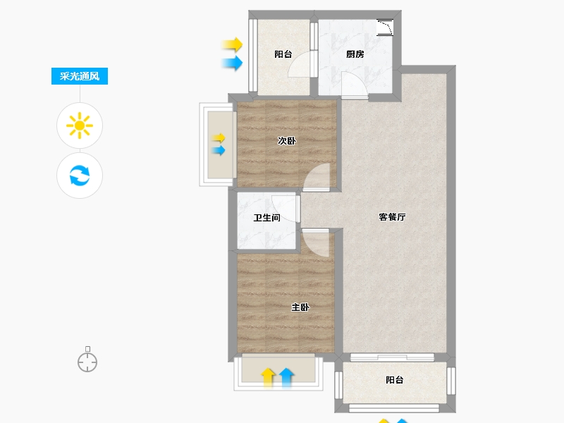 四川省-成都市-芙蓉锦绣城-57.47-户型库-采光通风