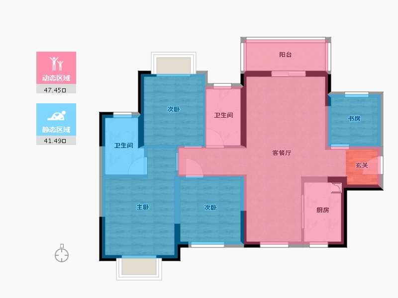 广西壮族自治区-南宁市-中梁国宾熙岸-78.18-户型库-动静分区