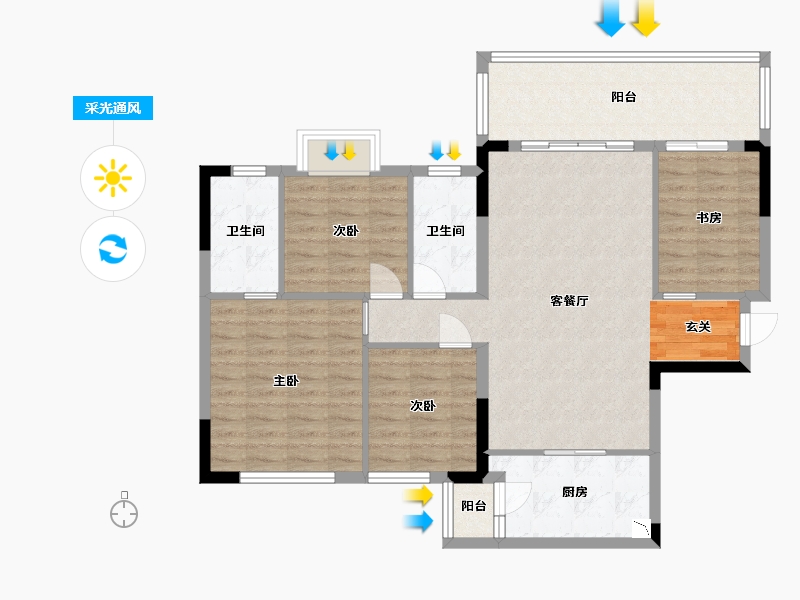 广西壮族自治区-南宁市-山湖海上城-100.00-户型库-采光通风