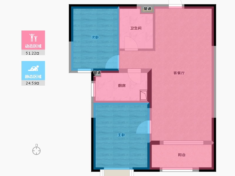 山东省-菏泽市-菏泽当代城MOMΛ-67.99-户型库-动静分区