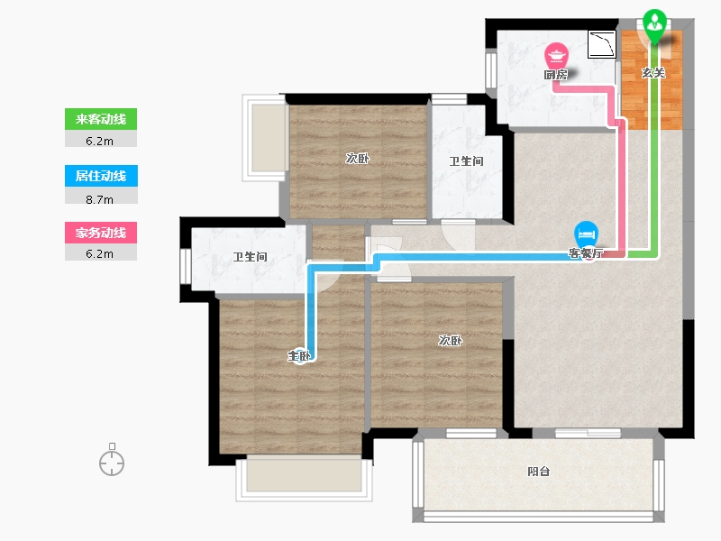 广西壮族自治区-南宁市-龙光天瀛-88.50-户型库-动静线