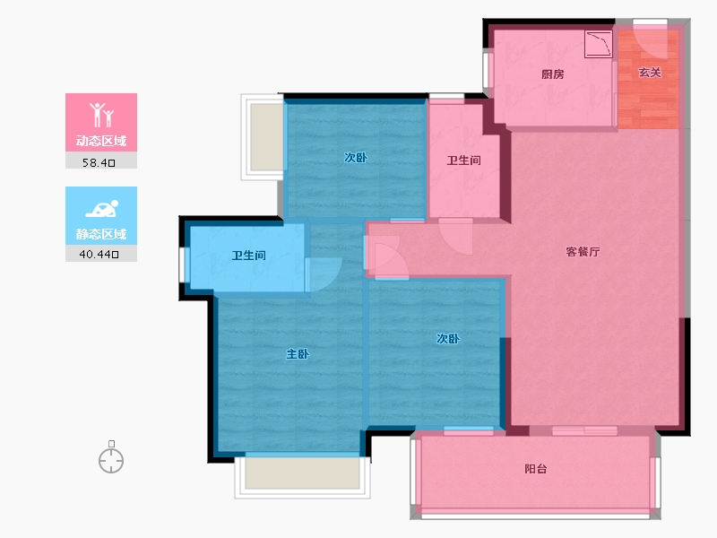 广西壮族自治区-南宁市-龙光天瀛-88.50-户型库-动静分区