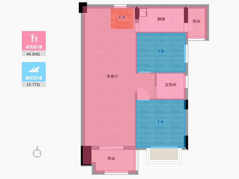 广西壮族自治区-南宁市-鑫邦华府-56.41-户型库-动静分区