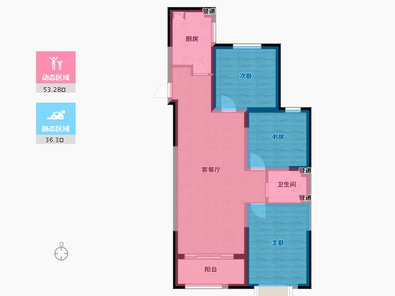 山东省-菏泽市-菏泽当代城MOMΛ-79.99-户型库-动静分区