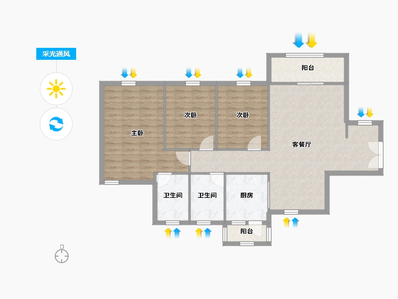 广东省-深圳市-佳兆业茗萃园二期-99.82-户型库-采光通风