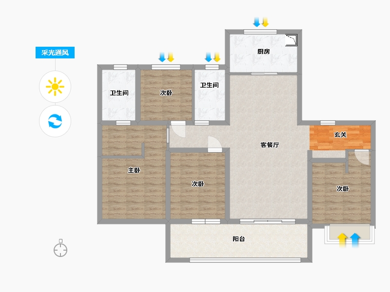 山东省-青岛市-海信君和-120.19-户型库-采光通风